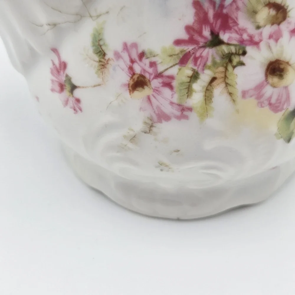 Vintage Floral‎ Shaving Scuttle Mug Victorian Cottagecore Flower Stand/Vase